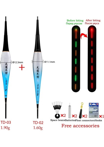 02 03 ve 5'i 1 Arada Hediye Stili Renk Değiştirilebilir Şamandıra+1space Bean+1set Şarj Edilebilir Piller+Şamandıra Tutucu Otomatik Bite Alarm LED Işık Aydınlık Akıllı Şamandıra (Yurt Dışından)