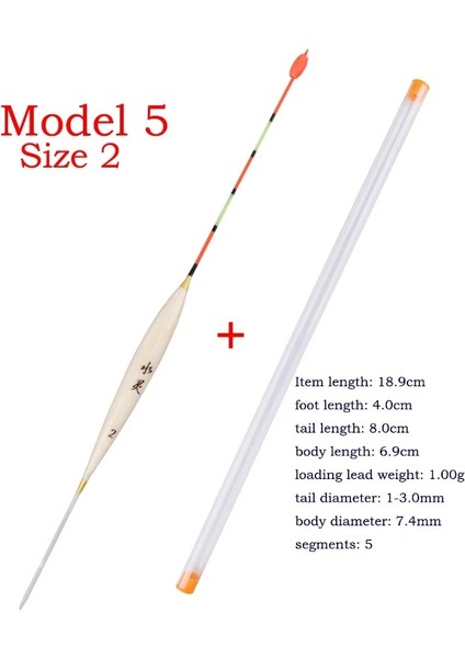 Model8 Size3 1 Parça Tarzı 1 Parça Tatlı Su Balıkçılık Şamandıra + 1 Parça Hediye Tüpü Sığ Su Balsa Bobber Crucian Şamandıra Balıkçılık Takımları Araçları Aksesuarları (Yurt Dışından)