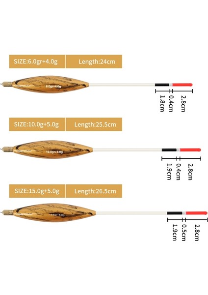 YP-NBB-3-26125 Stili Topline 6+4g 10+5g 15+5g Yüzer Bobber Dikey Şamandıra Karışık Boyutlu Şamandıra Peche Aksesuar Yüzer Paslanmaz Çelik Işığa Duyarlı (Yurt Dışından) fiyatları