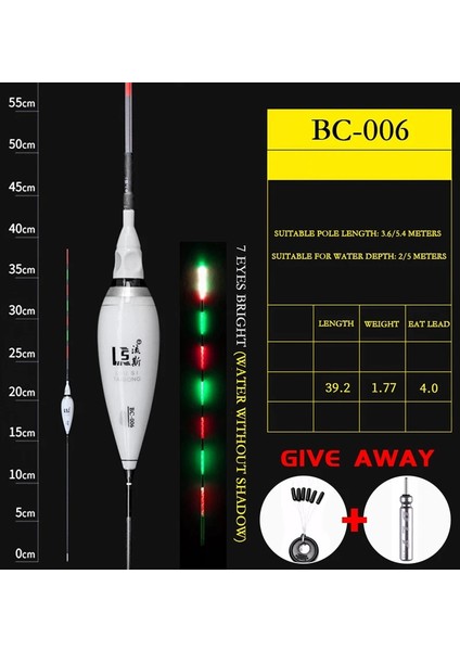B5-006 Stili 2021 Yeni Balıkçılık Akıllı LED Elektronik Şamandıralar Sazan Şamandıra Aydınlık Akıllı Yayın Balığı Olta Takımı Için Yüksek Hassasiyet Çizgili Bas (Yurt Dışından)