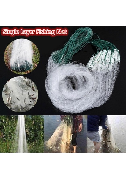 15M Tarzı Tek Katmanlı Balık Ağı Balık Örgü Tuzak Monofilament Solungaç Ağları Açık Taşınabilir Katlanır Yakalama Balık Aracı Balıkçılık Aksesuarları (Yurt Dışından)