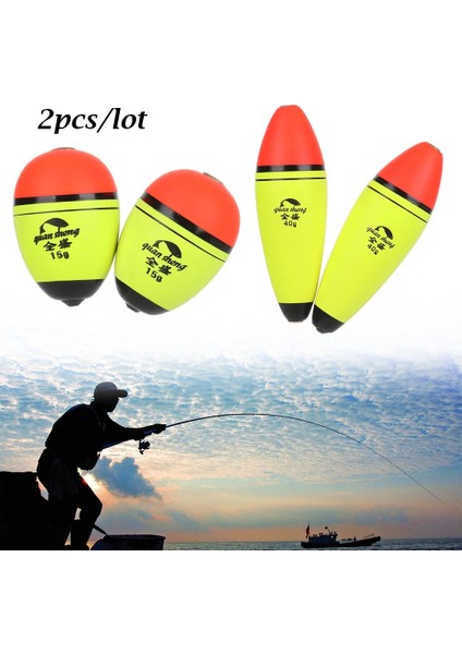 Stil A- 40G Stili 2 Adet Longoval Shape Eva Köpük Balıkçılık Şamandıra Plastik Top Boia Bobber 8gggggg Yüzdürme Yayın Balığı Olta Takımı Sıcak (Yurt Dışından)