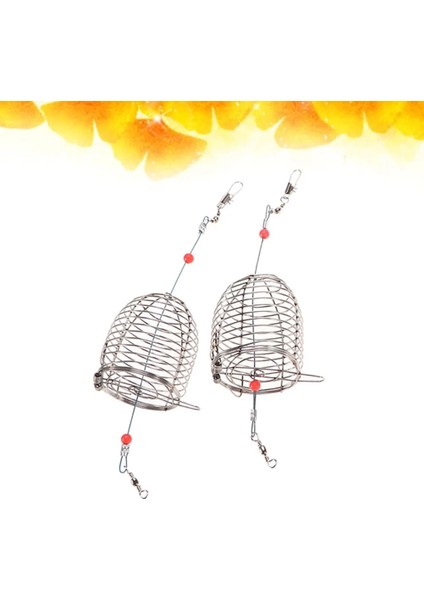 2 Adet Boyut L Tarzı Paslanmaz Çelik Balıkçılık Yem Kafesi Cazibesi Kafes Yem Balıkçılık Tuzağı Sepet Besleyici Tutucu Olta Takımı (Yurt Dışından)