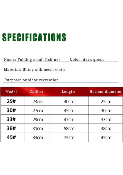 25F Stili Katlanır Balık Ağı 3 Katmanlı Balık Ağı Pe Malzeme Dört Model Balık Bakım Ağı Monofilament Küçük Örgü Balık Ağı Pesca (Yurt Dışından) modelleri