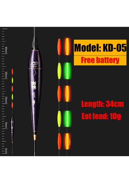 KD05 Stili Jiuyu Balıkçılık Şamandıra LED Elektrikli Şamandıra Işık Olta Takımı CR425 Pil ile Aydınlık Elektronik Şamandıra Gece Glow (Yurt Dışından)