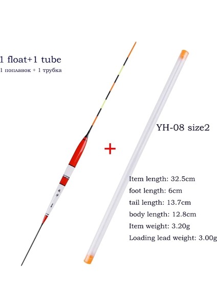 Yh-03 Boyut 3 Stili 1 Parça Elektrikli Balsa Balıkçılık Şamandıralar + 1 Şamandıra Tüpü Tatlı Su Bobber Gece Aydınlık Şamandıra Sığ Su Pil Olmadan Mücadele (Yurt Dışından)