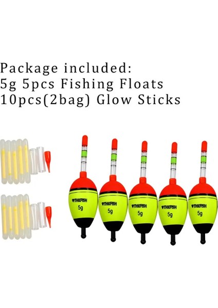 5g Yüzer Tarzı Night Glow Fishing Float G 15G 30G 40G Eva Float+ Glow Light Işıklı Çubuk Balıkçılık Şamandıraları Aydınlatma Şamandıraları Tüp (Yurt Dışından)