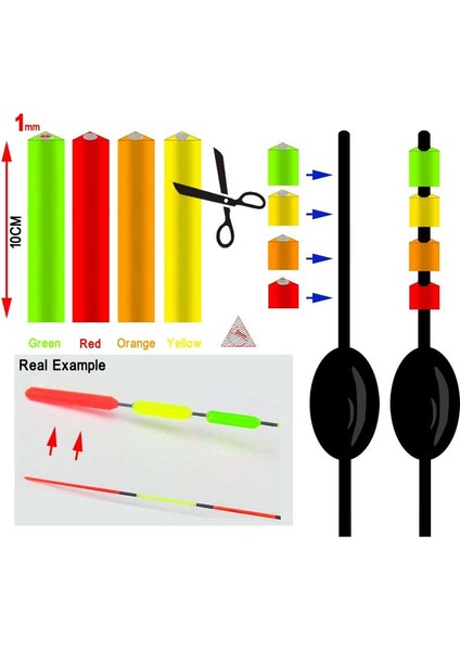 4 Adet Sarı Stil Bimoo FOR1MM Balıkçılık Şamandıra Ucu Sinyal Maganify Parlak Renk Üçgen Tüp 1mm Iç Çap Dik Ince Uzun Yüzer Şamandıra (Yurt Dışından) fiyatları