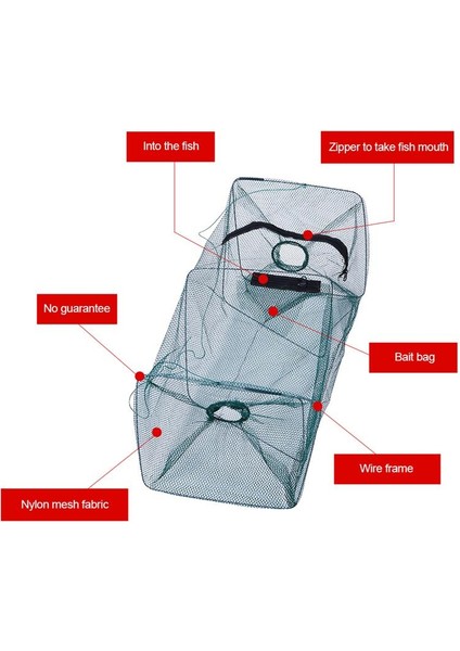 23X23X46CM Stili Balık Ağı Katlanabilir Taşınabilir Dip Net Balık Kafesi Naylon Çelik Tel Balıkçılık Pot Karides El Tuzağı Balıkçılık Ağı Tuzak Kafesi (Yurt Dışından)