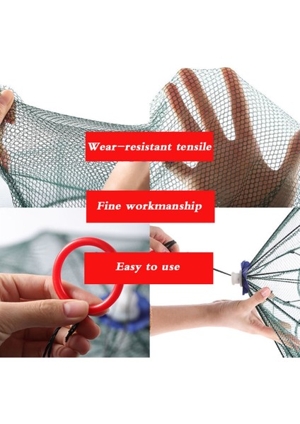 2 Delik Stili Güçlendirilmiş Otomatik Balık Ağı Karides Kafesi Naylon Katlanabilir Balık Tuzağı Döküm Ağları Döküm Katlanır Balıkçılık Ağı Outdoo (Yurt Dışından) fırsatları