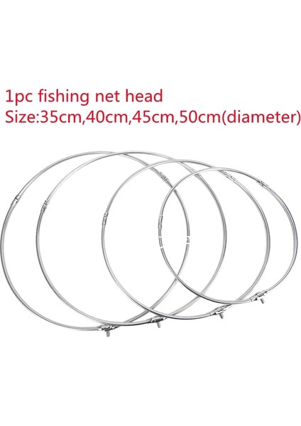 No.40 Tarzı 2021 Sıcak Gümüş Paslanmaz Çelik Balıkçılık Katlanır Net Brail Kafa Yuvarlak Dipnet Takımı Aksesuar 35CM,40CM,45CM,50CM (Yurt Dışından) indirimleri