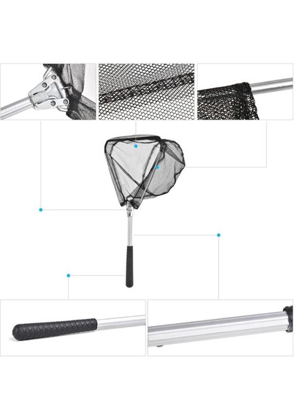 Yeni 50CM Geri Çekilebilir Balık Ağı Teleskop Katlanabilir Iniş Ağı Alüminyum Alaşımlı Kutup Katlanır Iniş Ağı Fly Fishing Için (Yurt Dışından) fiyatları
