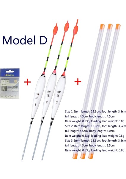 Modeld Stili 3 Adetlot Kompozit Nano Balıkçılık Şamandıraları +3 Adet Şamandıra Tüpleri + 1 Çanta Hediye Kancaları Nehir Gölü Balıkçılık Şamandırası Dikey Pesca Takımları Araçları (Yurt Dışından)