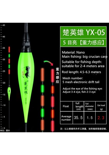Yx-05 Stili Akıllı Balıkçılık Şamandıra Bite Alarm Balık Yemi LED Işık Otomatik Renk Değişimi Gece Electroanging Şamandıra Karanlıkta Glow CR425 (Yurt Dışından)
