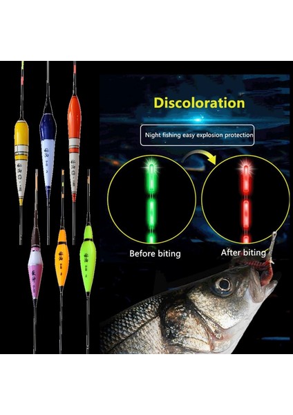 Yx-05 Stili Akıllı Balıkçılık Şamandıra Bite Alarm Balık Yemi LED Işık Otomatik Renk Değişimi Gece Electroanging Şamandıra Karanlıkta Glow CR425 (Yurt Dışından) modelleri