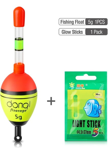 Yüzdürme 5g Tarzı Donql Gece Parlayan Balıkçılık Şamandırası Aydınlık Işık Çubuğu Aksesuarları Deniz Bobber Flotador Sazan Olta Takımı Balık Şamandıra (Yurt Dışından)