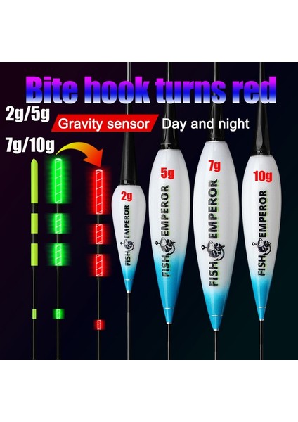 Emperor 10G Tarzı Balıkçılık Akıllı Elektronik Şamandıra Yerçekimi Sensörü LED 2g 5g 7g 10G CR425 Pil Kızdırma Çubuğu ile Büyük Yüzdürme Ose Bobbers (Yurt Dışından) modelleri