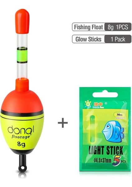 30M-8G Tarzı Donql Balıkçılık Aydınlık Şamandıra Eva Yüksek Li Balıkçılık Şamandıra Bobber Deniz Balıkçılık Aksesuarları Araçları Için 5 Gece Lambası Çubukları ile (Yurt Dışından)