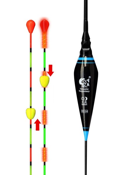 No.4 Tarzı Akıllı Balıkçılık Şamandıra Bite Alarm Balık Yemi LED Işık Renk Değişimi Otomatik Gece Electroanging Şamandıra (Yurt Dışından)