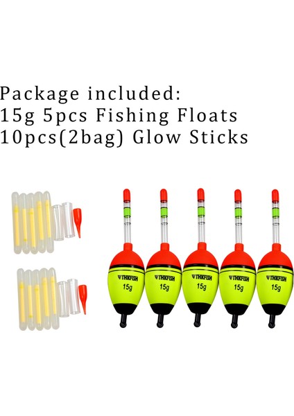 15G Yüzer Tarzı Night Glow Fishing Float G 15G 30G 40G Eva Float+ Glow Light Işıklı Çubuk Balıkçılık Şamandıraları Aydınlatma Şamandıraları Tüp (Yurt Dışından)