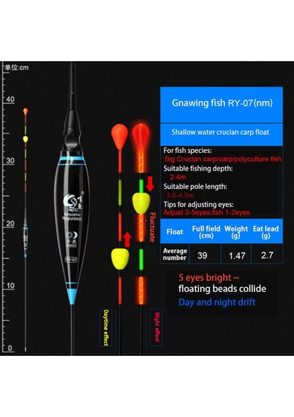 Ry-07 Stili Elektronik Balık Tutma Şamandıraları Göz Alıcı Boncuk Yüzen Top Kayma Sürüklenme Tüpü Şamandıra Nano Bobber Uzun Kuyruk LED Işık Şamandıra Strike (Yurt Dışından)