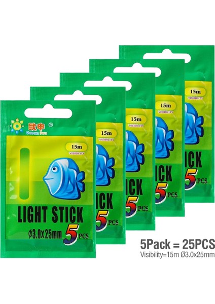 5'li Paket 15M Tarzı Donql Balık Tutma Şamandırası Işık Çubuğu 4.5**75MM Floresan Işık Çubuğu Işık Gece Aydınlık Balıkçılık Kızdırma Çubuğu Takımı (Yurt Dışından)