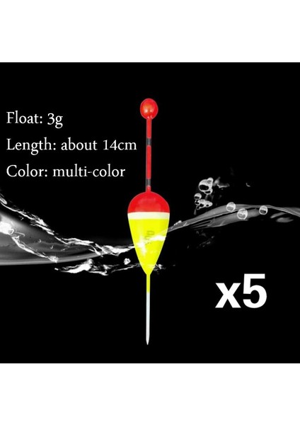 3g Tarzı 5pcslot Balıkçılık Şamandıra Seti Şamandıra Bobber Balıkçılık Işık Çubuğu Şamandıralar Dalgalı Karışım Boyutu Renk Float Şamandıra Balıkçılık Aksesuarları Için (Yurt Dışından)