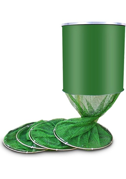 Ordu Yeşili 25 250CM Stili Katlanabilir Naylon Paslanmaz Çelik Balık Yakalama Net Tuzak Balıkçılık Kafesi Örgü Sepet (Yurt Dışından)