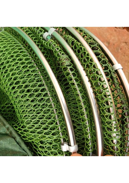 Ordu Yeşili 25 250CM Stili Katlanabilir Naylon Paslanmaz Çelik Balık Yakalama Net Tuzak Balıkçılık Kafesi Örgü Sepet (Yurt Dışından) fırsatları
