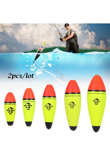 Stil B- 20G Stili 2 Adet Longoval Shape Eva Köpük Balıkçılık Şamandıra Plastik Top Boia Bobber 8gggggg Yüzdürme Yayın Balığı Olta Takımı Sıcak (Yurt Dışından)