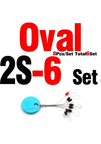 Tlg Shop Oval 2s 6set Stili Mnft 6 Setlot (48 Adet) Kauçuk Space Beaze Siyah Oval Stoper Balıkçılık Bobber Dikey Fasulye Sazan Olta Takımı Kolay Kullanım (Yurt Dışından)