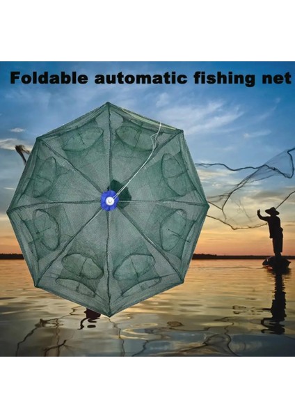 Yeşil 8 Tarzı %75 Sıcak! Otomatik Katlanabilir Balık Ağı Minnow Karides Kafesi Naylon Yengeç Balık Tuzağı Ağı (Yurt Dışından) modelleri