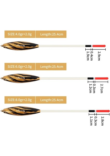 YP-NBB-3-24108 Stili Topline 6+4g 10+5g 15+5g Yüzer Bobber Dikey Şamandıra Karışık Boyutlu Şamandıra Peche Aksesuar Yüzer Paslanmaz Çelik Işığa Duyarlı (Yurt Dışından) fiyatları