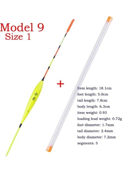 Model9 Size1 1 Parça Tarzı 1 Parça Tatlı Su Balıkçılık Şamandıra + 1 Parça Hediye Tüpü Sığ Su Balsa Bobber Crucian Şamandıra Balıkçılık Takımları Araçları Aksesuarları (Yurt Dışından)