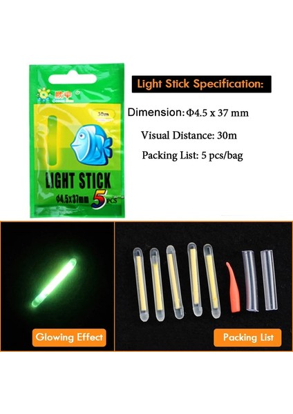 Açık Gri Tarzı Wlpfıshıng Lightstick ( Veya ) 5bagslot Fishing Float Electic Floaters Aydınlık Işık Çubuğu Floresan Parlayan Çubuk (Yurt Dışından)
