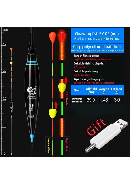 FZRY05STIL Ayarla Balıkçılık Çarpışma Şamandıra + Crarger Seti Boncuk LED Şamandıra Son Derece Hassas Hatırlatmak Şamandıra Parlayan Elektrikli Gece Aksesuarları (Yurt Dışından)
