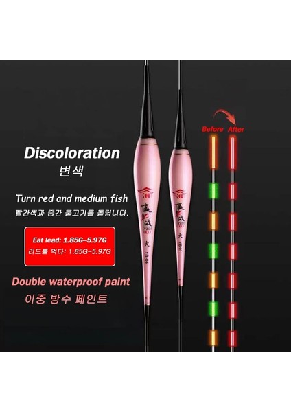 A48-6-DA Stili 2021NEW Sazan Kayalık Balıkçılık Aydınlık Renk Değişikliği Şamandıra Balıkçılık Şamandıra Yemek Kurşun 1.85G--5.97G Levrek Yaz Açık Hava Aksesuarları (Yurt Dışından) modelleri