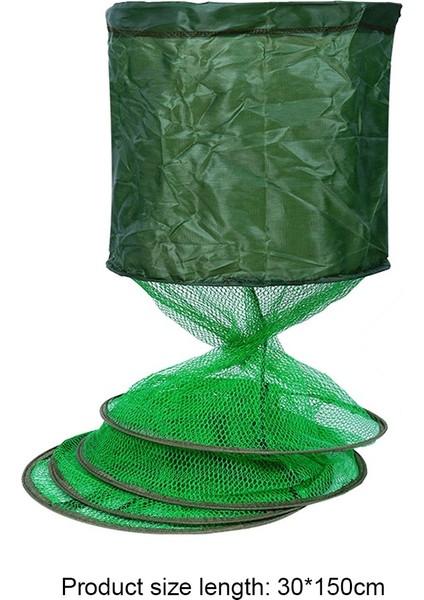 30X150CM Stili Taşınabilir Balık Ağı Balık Sepeti Yapıştırma Kaplama Balıkçılık Halkası Katlanır Balık Kafesi Canlı Balık Tuzağı Olta Takımı 25XCM (Yurt Dışından)