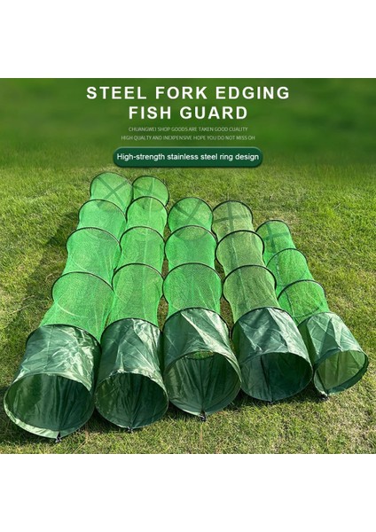 30X150CM Stili Taşınabilir Balık Ağı Balık Sepeti Yapıştırma Kaplama Balıkçılık Halkası Katlanır Balık Kafesi Canlı Balık Tuzağı Olta Takımı 25XCM (Yurt Dışından)