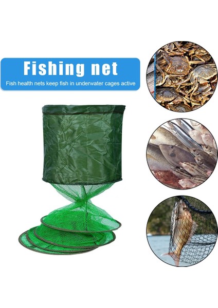 30X150CM Stili Taşınabilir Balık Ağı Balık Sepeti Yapıştırma Kaplama Balıkçılık Halkası Katlanır Balık Kafesi Canlı Balık Tuzağı Olta Takımı 25XCM (Yurt Dışından)