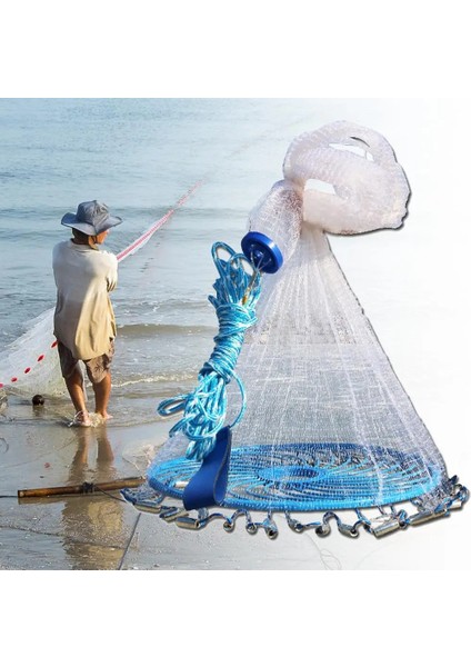 240CM Tarzı cm Açık Havada Balık Tutma El Atma Ince Örgü Dökme Ağ Uçan Tuzak Disk Balık Tutma El Atma Ince Örgü Dökme Ağ Uçma Tuzak D (Yurt Dışından)
