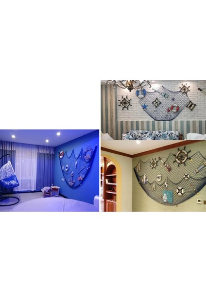 Deniz Balık Ağı Okyanus Tarzı Yumuşak Yükleme Balık Ağı El Dokuması Şamandıra Kabuğu Duvar Dekorasyonu (Yurt Dışından) modelleri