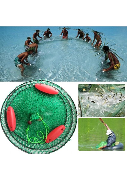 No.35 Tarzı Balık Ağı Mücadele Katlanmış Taşınabilir Tuzak Kafes Tekne Balıkçılık Aksesuarları Deformasyon Olmadan Üç Yüzen Top Döküm Ağı (Yurt Dışından) fiyatları
