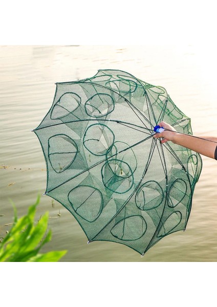 12 Delik Stili Güçlendirilmiş Otomatik Balık Ağı Karides Kafesi Naylon Katlanabilir Balık Tuzağı Döküm Ağları Döküm Katlanır Balıkçılık Ağı Outdoo (Yurt Dışından)