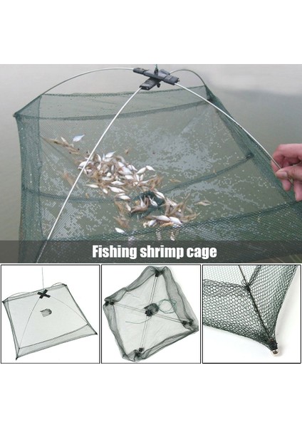60CM Tarzı Taşınabilir Katlanmış Balık Ağı Otomatik Balık Ağı Karides Kafesi Naylon Katlanabilir Balık Tuzağı Cast Net Cast Kat Yengeç Tuzağı Balık Ağı (Yurt Dışından)