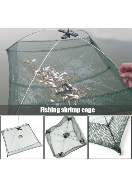 60CM Tarzı Taşınabilir Katlanmış Balık Ağı Yemler Karides Minnow Kerevit ve T8 Için Dayanıklı Örgü Tuzak (Yurt Dışından) fırsatları