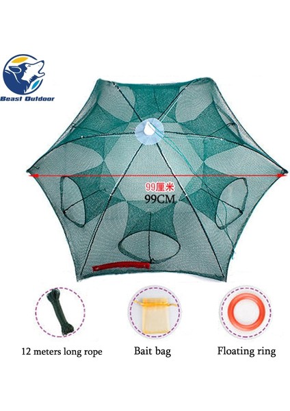 4 Delik Stili Katlanmış Taşınabilir 20 Delik Balık Ağı Ağ Döküm Kerevit Yakalayıcı Karides Minnow Yengeç Yemler Tuzak Kafesleri Mesh Balık Ağı (Yurt Dışından) indirimleri