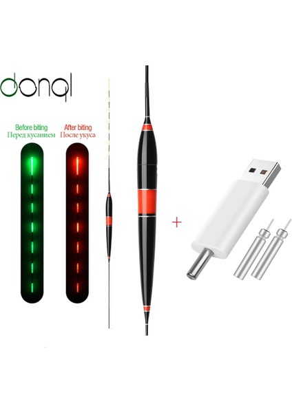 No.5 Tarzı Donql Akıllı LED Balıkçılık Şamandıra USB Şarj Şarj Edilebilir CR425 Pil Otomatik Olarak Renk Değişimini Hatırlatmak Bobber Şamandıra Balıkçılık Aracı (Yurt Dışından)
