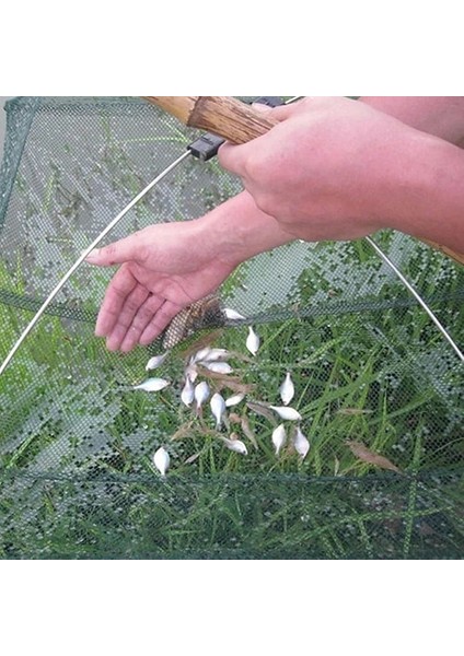 Katlanmış Balık Ağı Küçük Frimp Minnow Yengeç Yemler Dökme Örgü Tuzak Dip Kaldırma Net Kaldırma Yakalama Balık Ağı Yakalama Yengeç 60CM (Yurt Dışından)