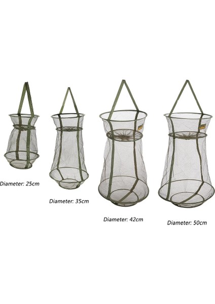 25CM Tarzı Taşınabilir 4 Boyutları 3 Katmanlı Balık Ağı Yuvarlak Katlanır Frimp Örgü Kafes Dökme Net Balıkçılık Tuzak Ağı Katlama Iniş Ağı (Yurt Dışından)
